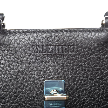 Valentino Garavani Pebbled Calfskin Large JoyLock Satchel Black 7 of 10