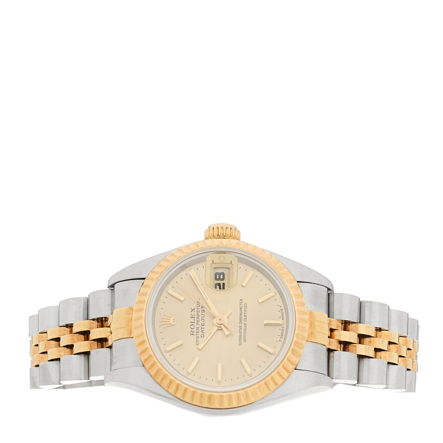 Rolex Stainless Steel 18K Yellow Gold 26mm Oyster Perpetual Datejust Watch Champagne 69173 2 of 4