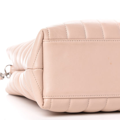 Saint Laurent Calfskin Y Quilted Monogram Small Loulou Shopper Marble Pink 6 of 10