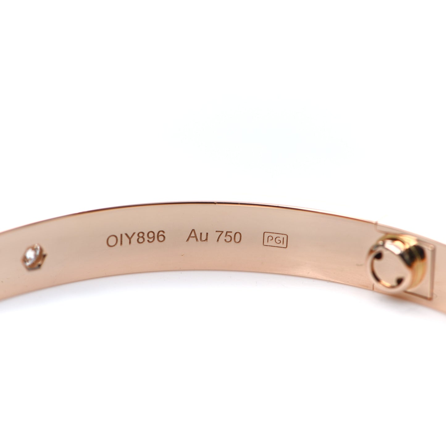 18K Pink Gold 4 Diamond LOVE Bracelet 19