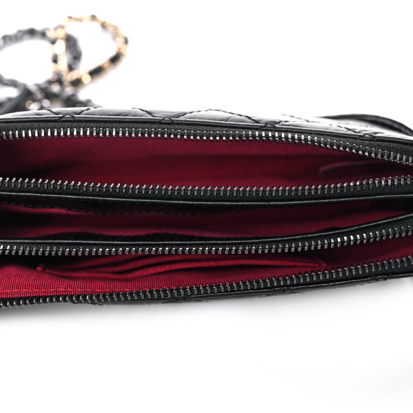 Aged Calfskin Quilted Small Gabrielle Clutch With Chain Black