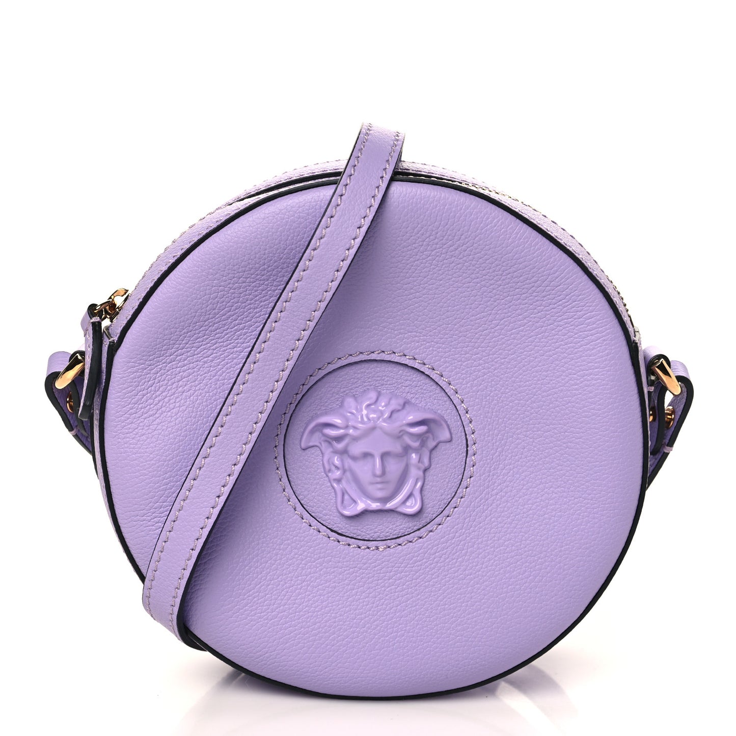 Calfskin La Medusa Round Camera Bag Lilac