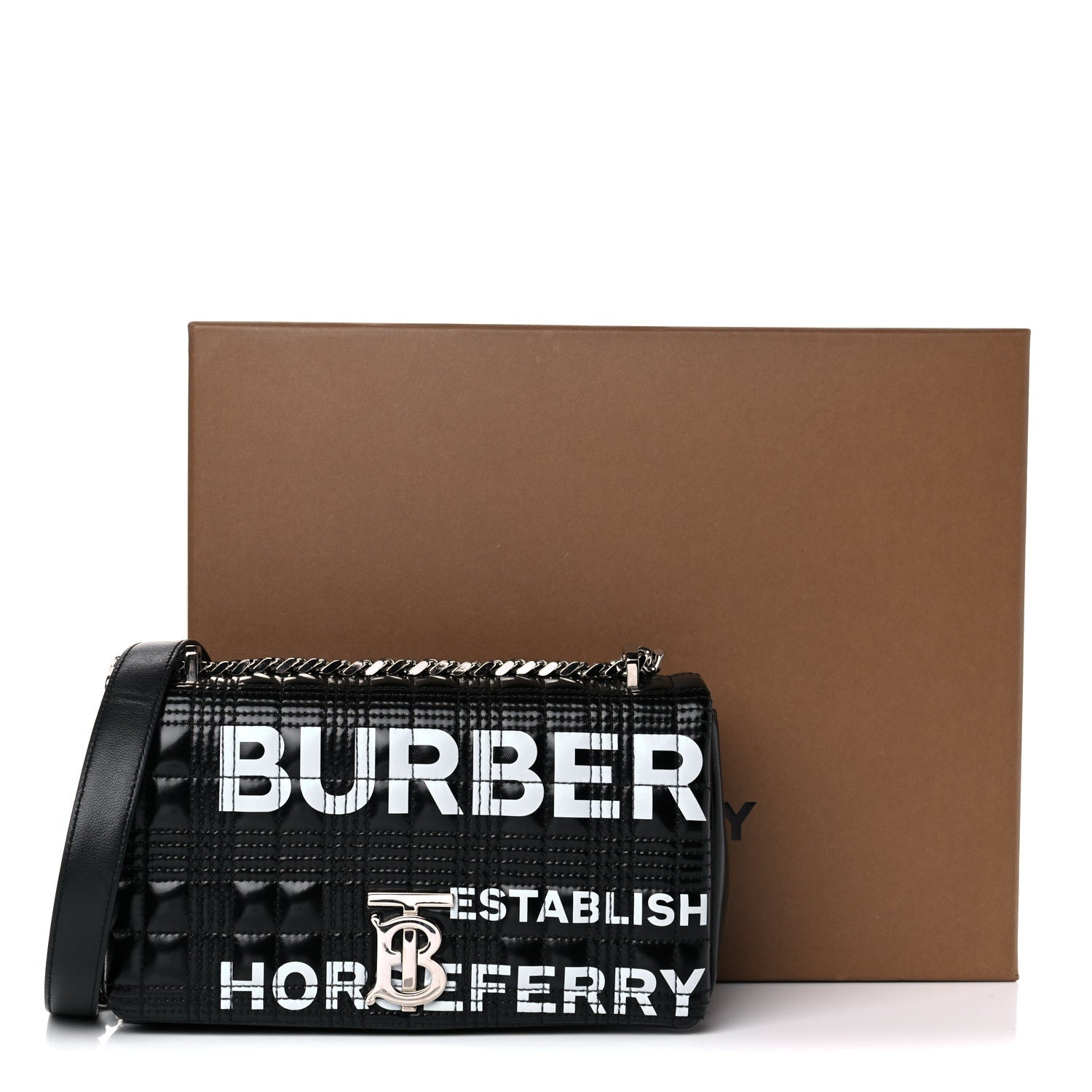 Burberry Patent Quilted Horseferry Print Small Lola Bag Black 15 of 15