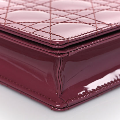 Christian Dior Patent Cannage Lady Dior Convertible Clutch Mallow Rose 9 of 10