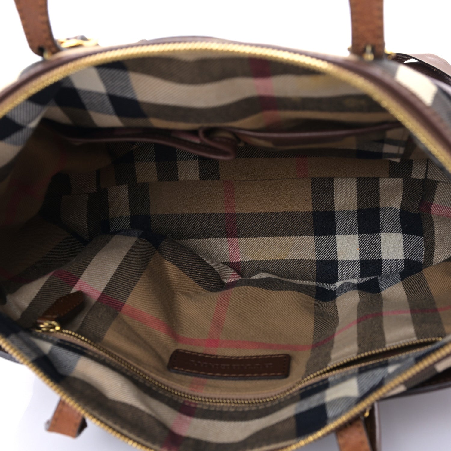 Burberry Calfskin House Check Small Salisbury Tote Brown 5 of 9