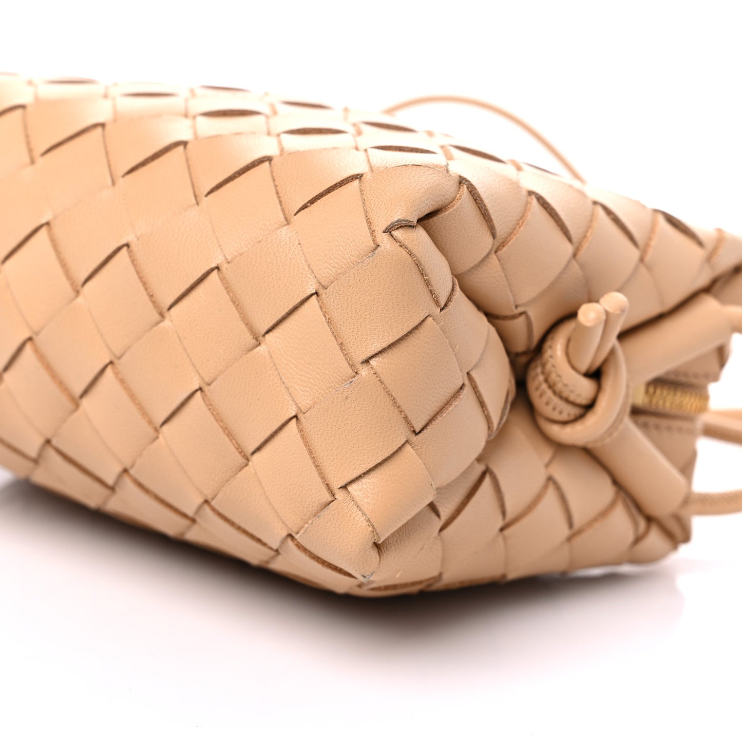 Nappa Intrecciato Mini Loop Camera Bag Almond