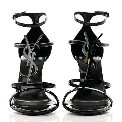 Saint Laurent Patent Cassandra 100 Sandals 39 Black 2 of 9