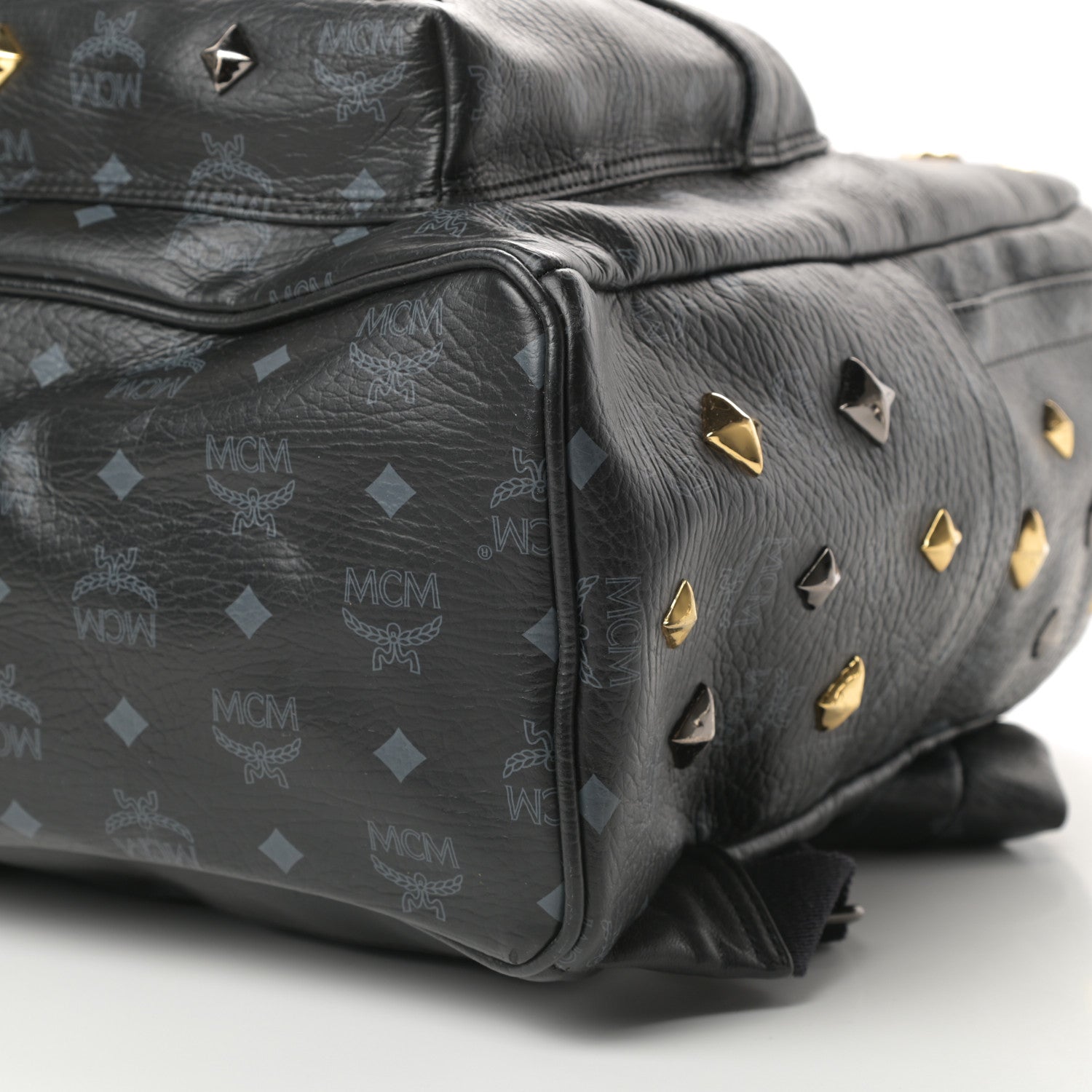 MCM Visetos Medium Studded Stark Backpack Black 10 of 13