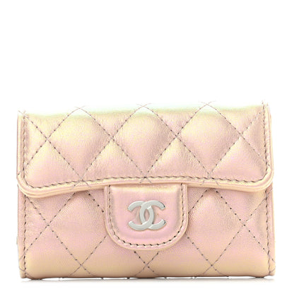 Chanel Iridescent Calfskin Quilted Classic 4 Key Holder Wallet Pink 1 of 8