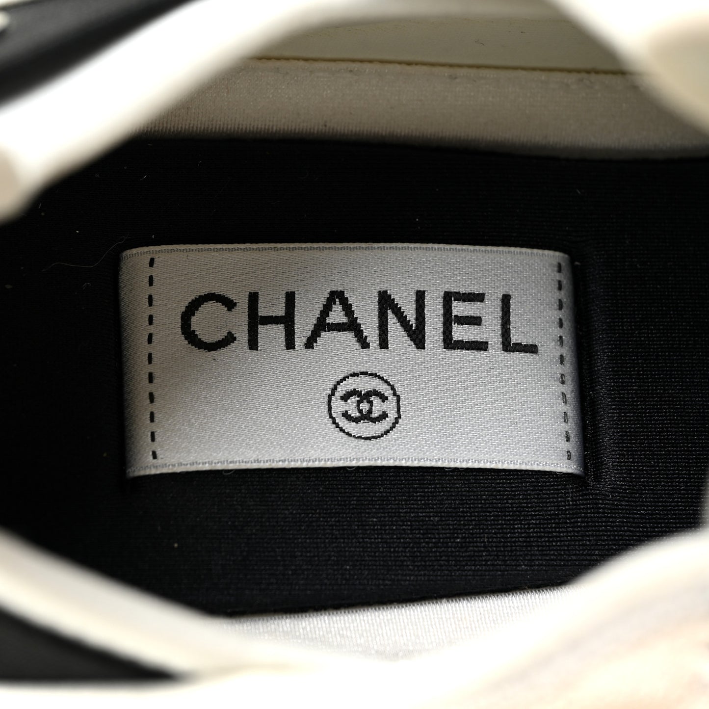 Velvet Calfskin Mixed Fibers CC Sneakers 41 Ivory Black