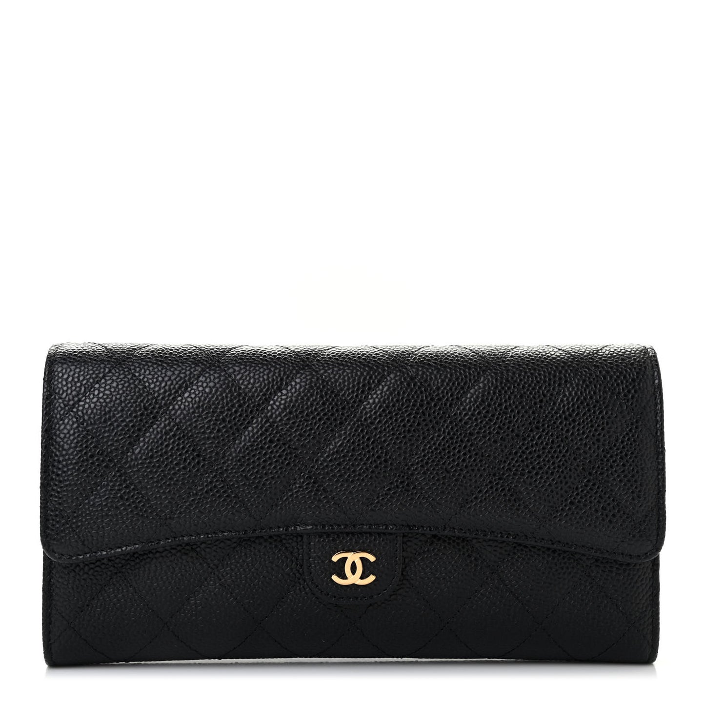 Caviar Quilted Travel Wallet Black