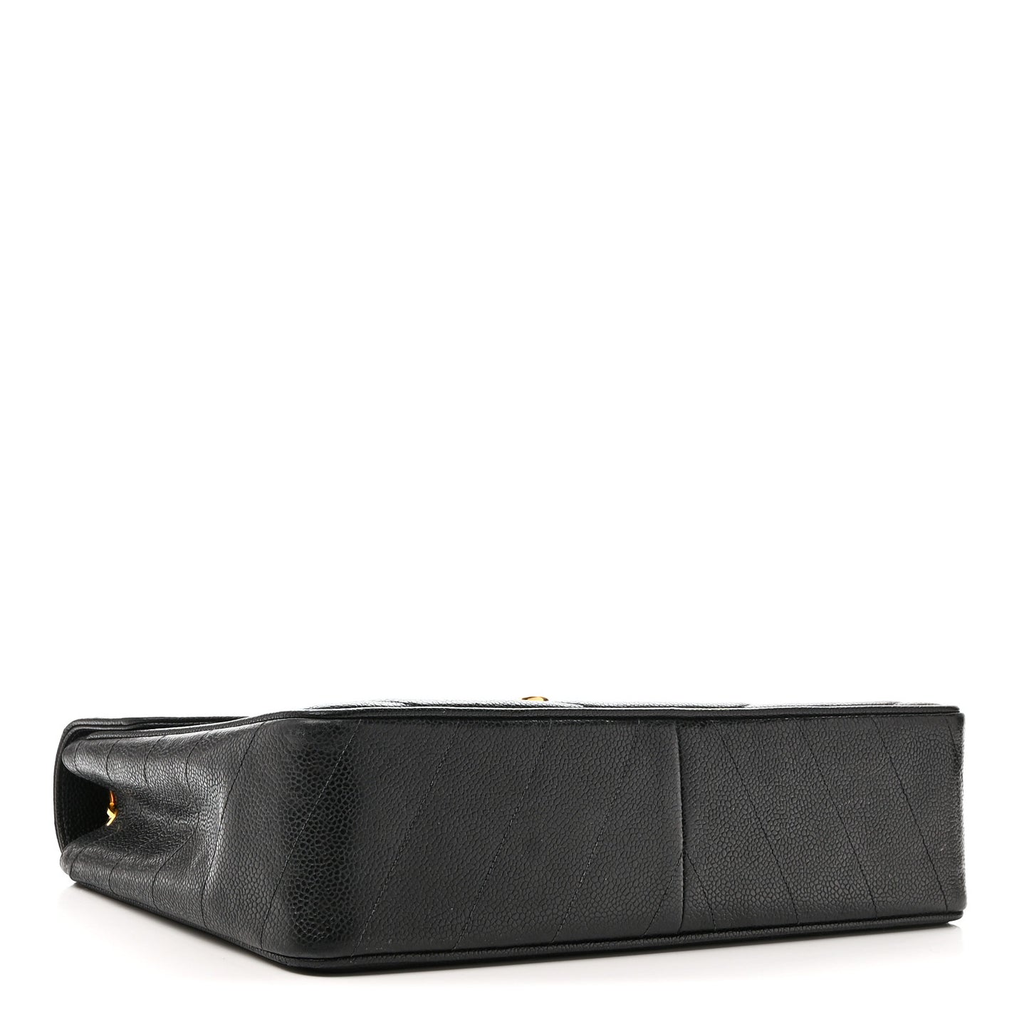 Caviar Chevron Quilted Jumbo Single Flap Black