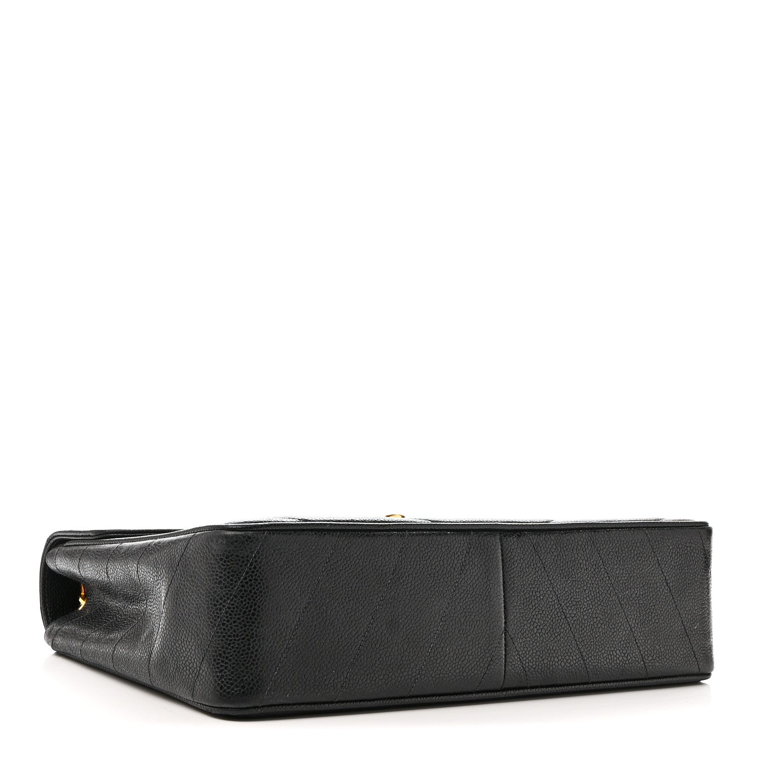 Chanel Caviar Chevron Quilted Jumbo Single Flap Black 4 of 10