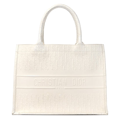 Christian Dior Oblique Calfskin Embossed Medium Book Tote Ivory 1 of 14