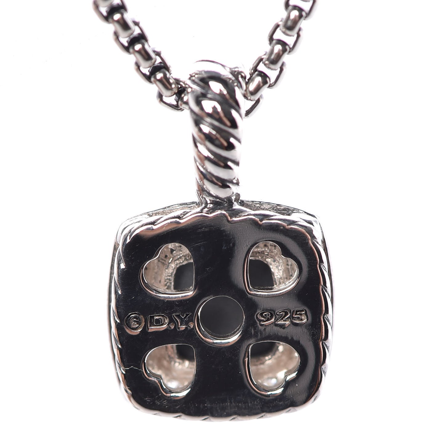 Sterling Silver Diamond Black Orchid 7mm Petite Albion Necklace