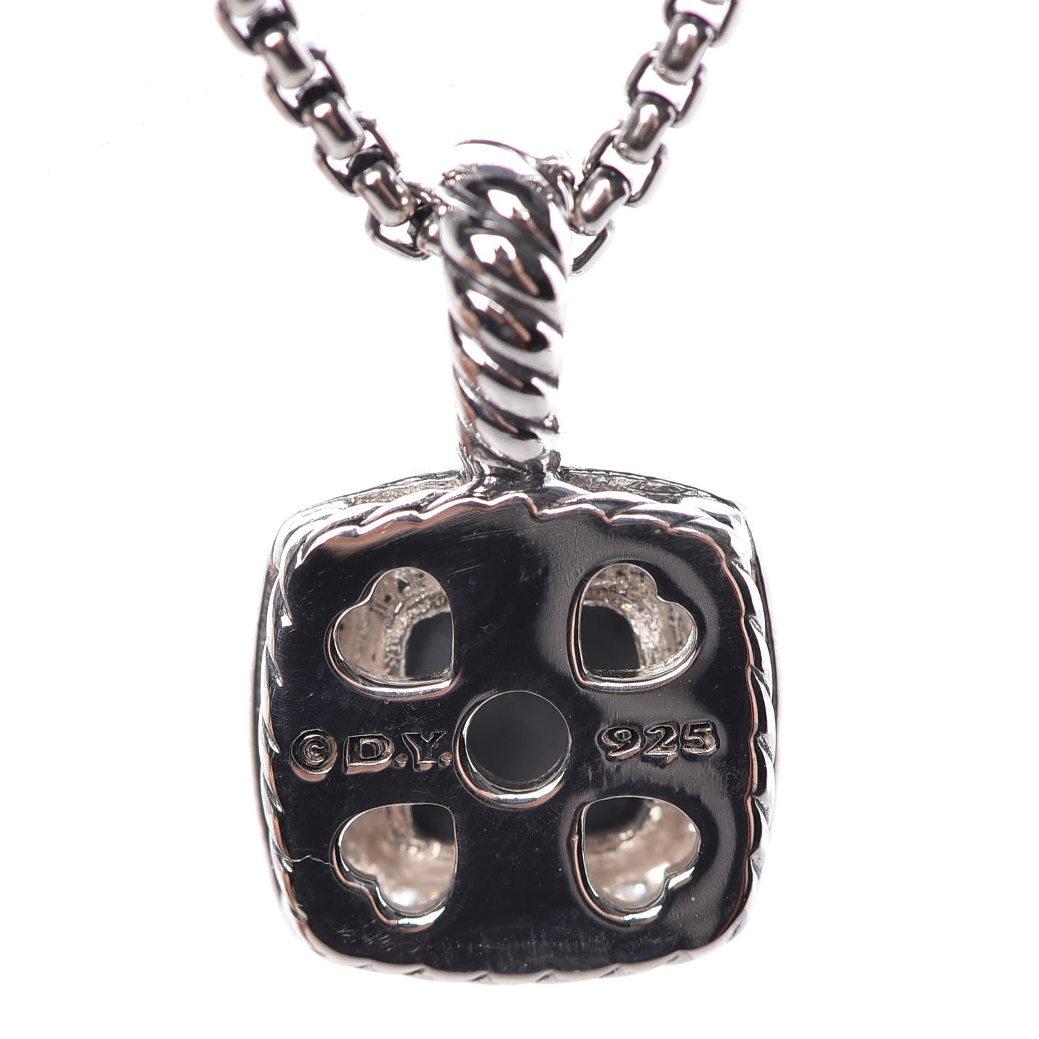 David Yurman Sterling Silver Diamond Black Orchid 7mm Petite Albion Necklace 5 of 8