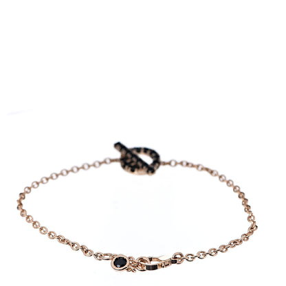Hermes 18K Rose Gold Black Spinel Finesse Bracelet SH 2 of 6