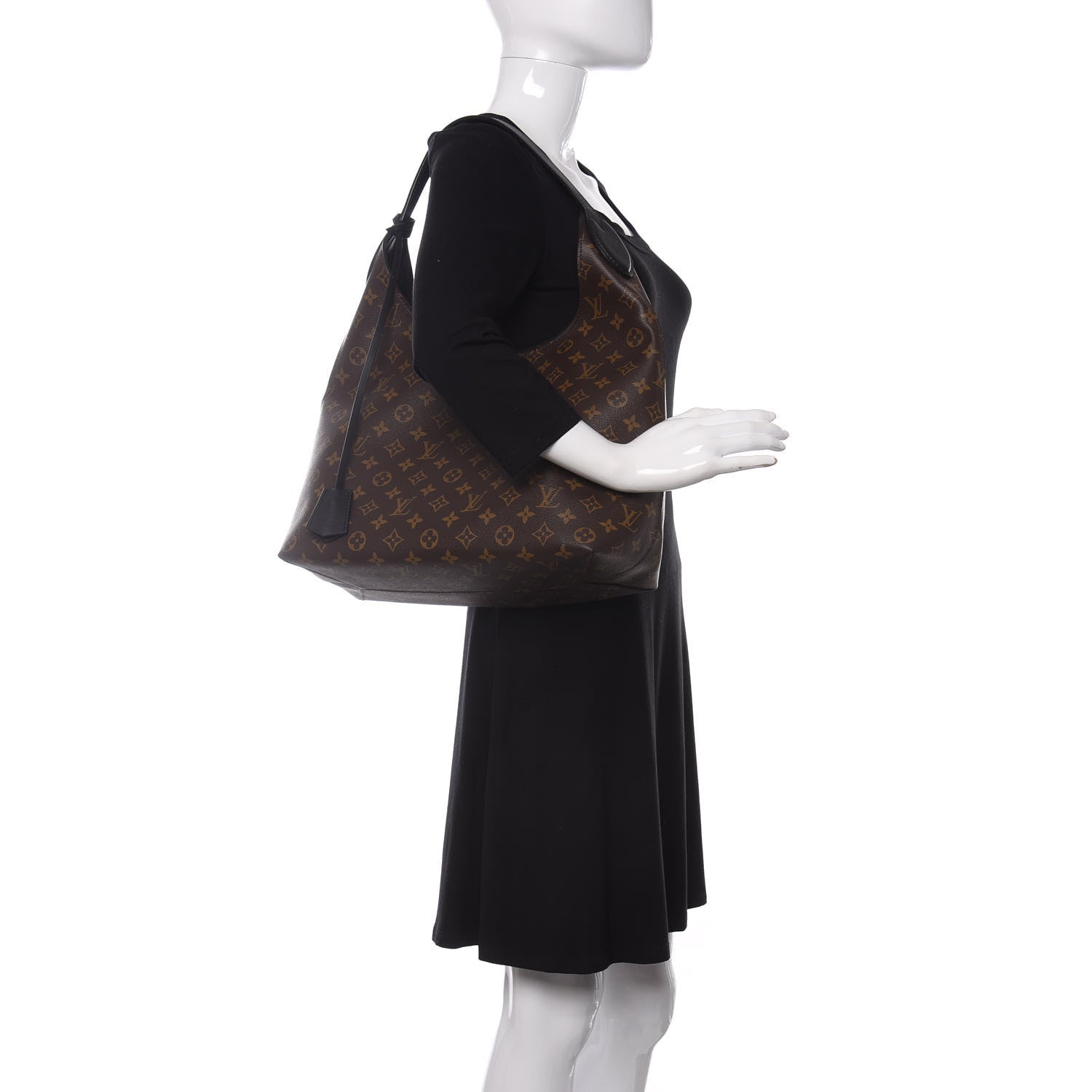Louis Vuitton Monogram Flower Hobo Black 2 of 10