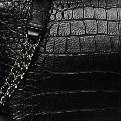 Chanel Crocodile Embossed Calfskin Medium Gabrielle Cocodile Hobo Black 7 of 10