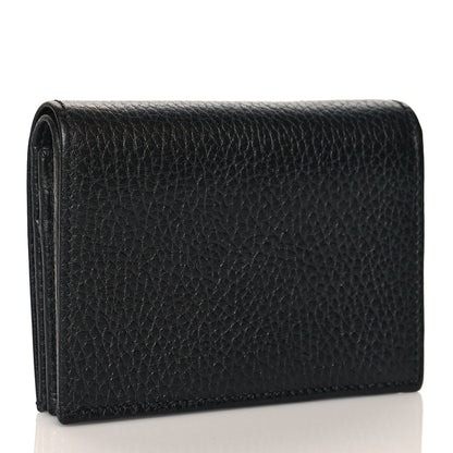 Gucci Pebbled Calfskin GG Marmont Card Case Black 3 of 9