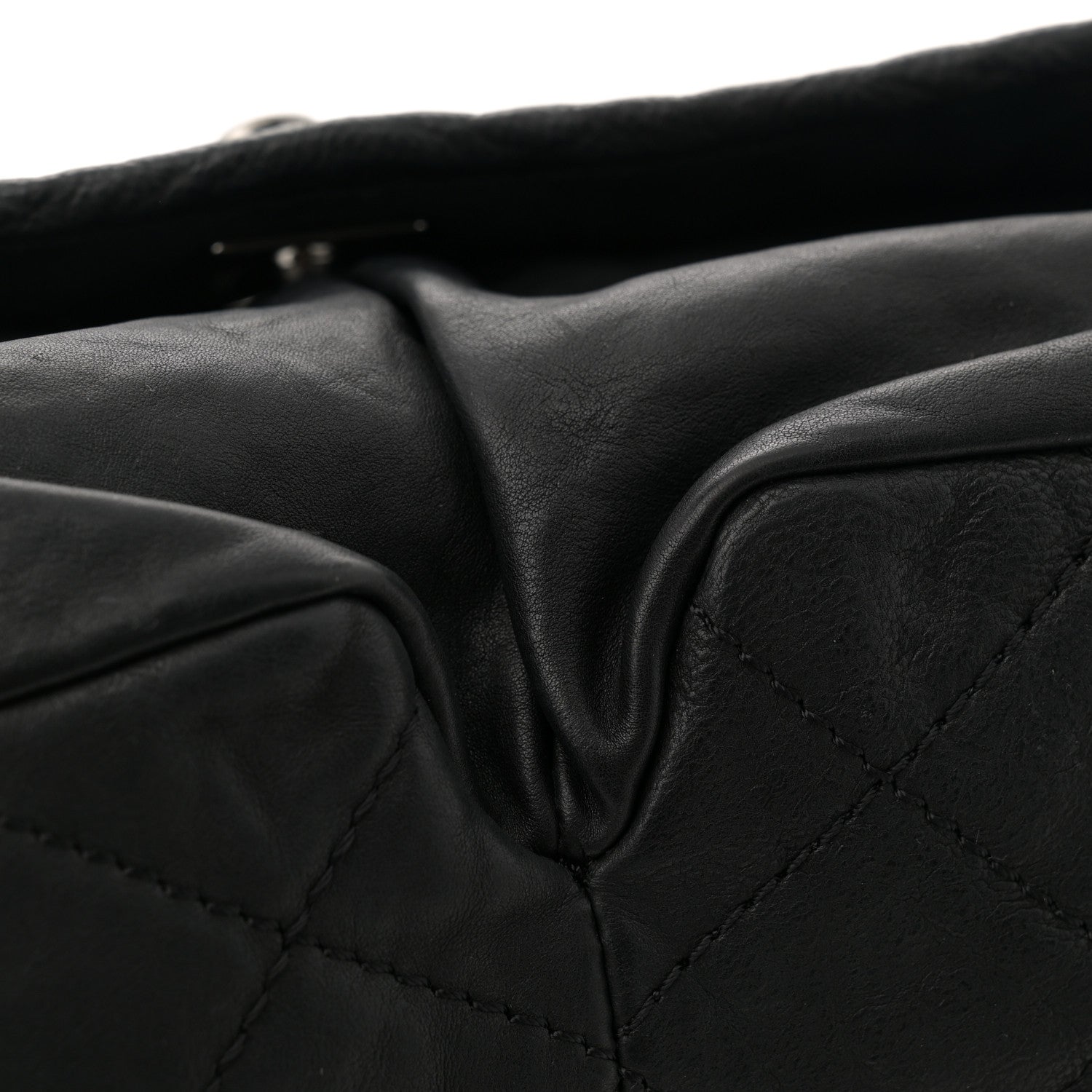 Chanel Grained Calfskin Large Natural Beauty Flap Black 10 of 11