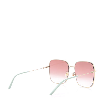 Gucci Metal Square Frame Sunglasses GG0443S Gold Pink 3 of 8