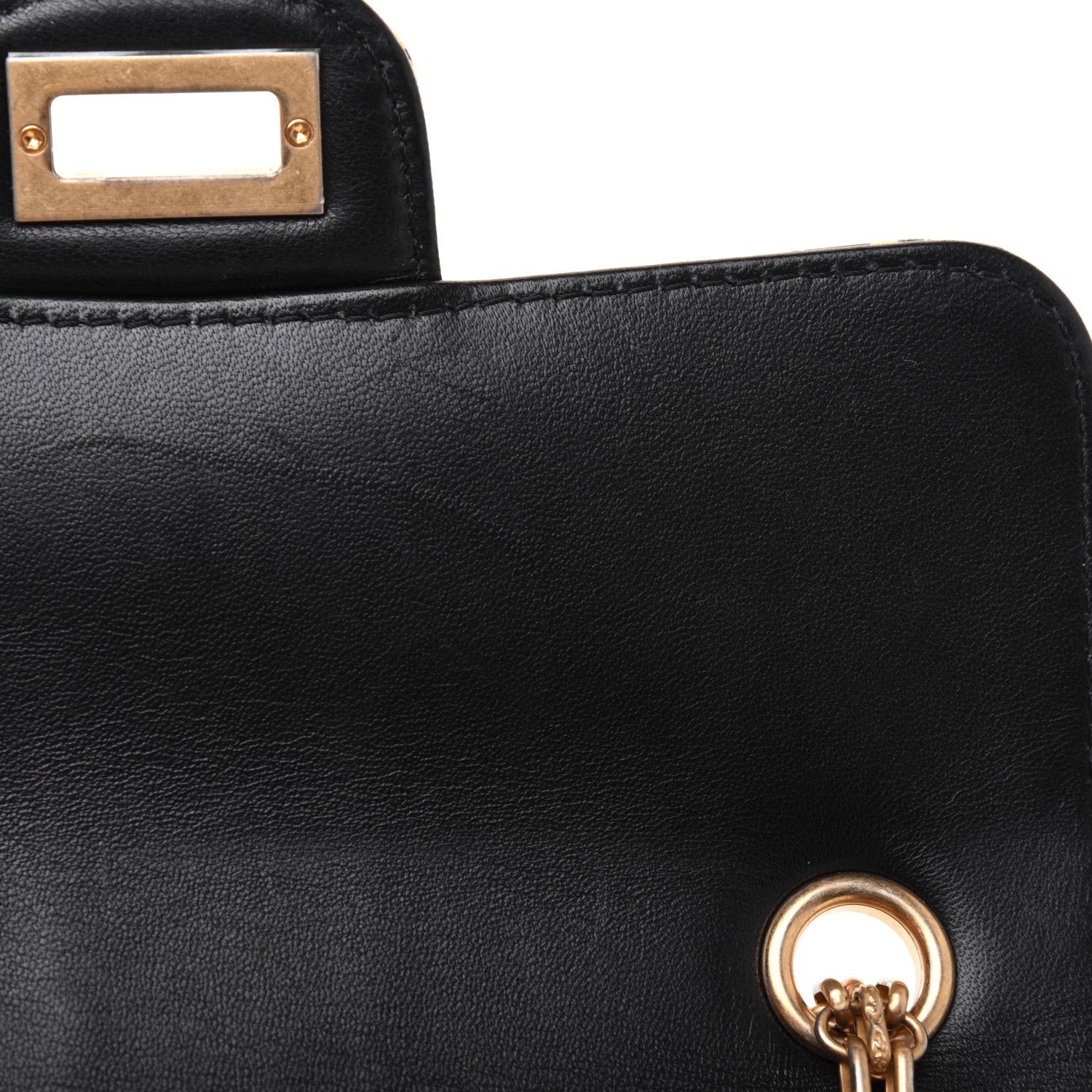 Chanel Calfskin Crocodile Embossed Graffiti 2.55 Mini Cocodile Reissue Flap Black Gold 14 of 21