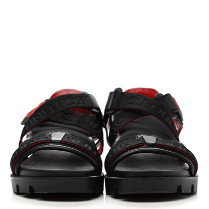 Christian Louboutin Calfskin Velcrissimo Flat Sandals 35.5 Black 2 of 11
