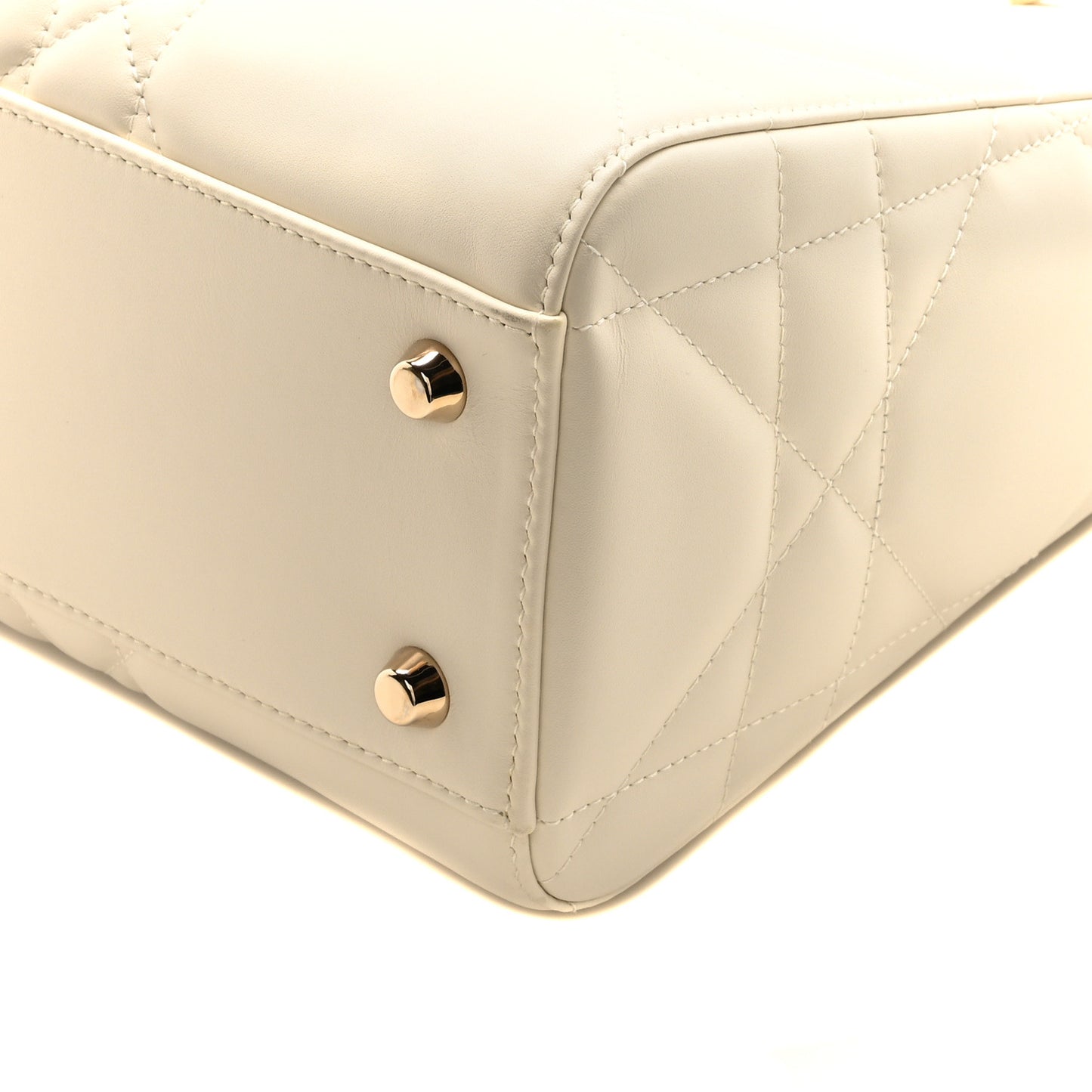 Calfskin Maxi Cannage Medium My ABCDior Lady D-Sire Tote White