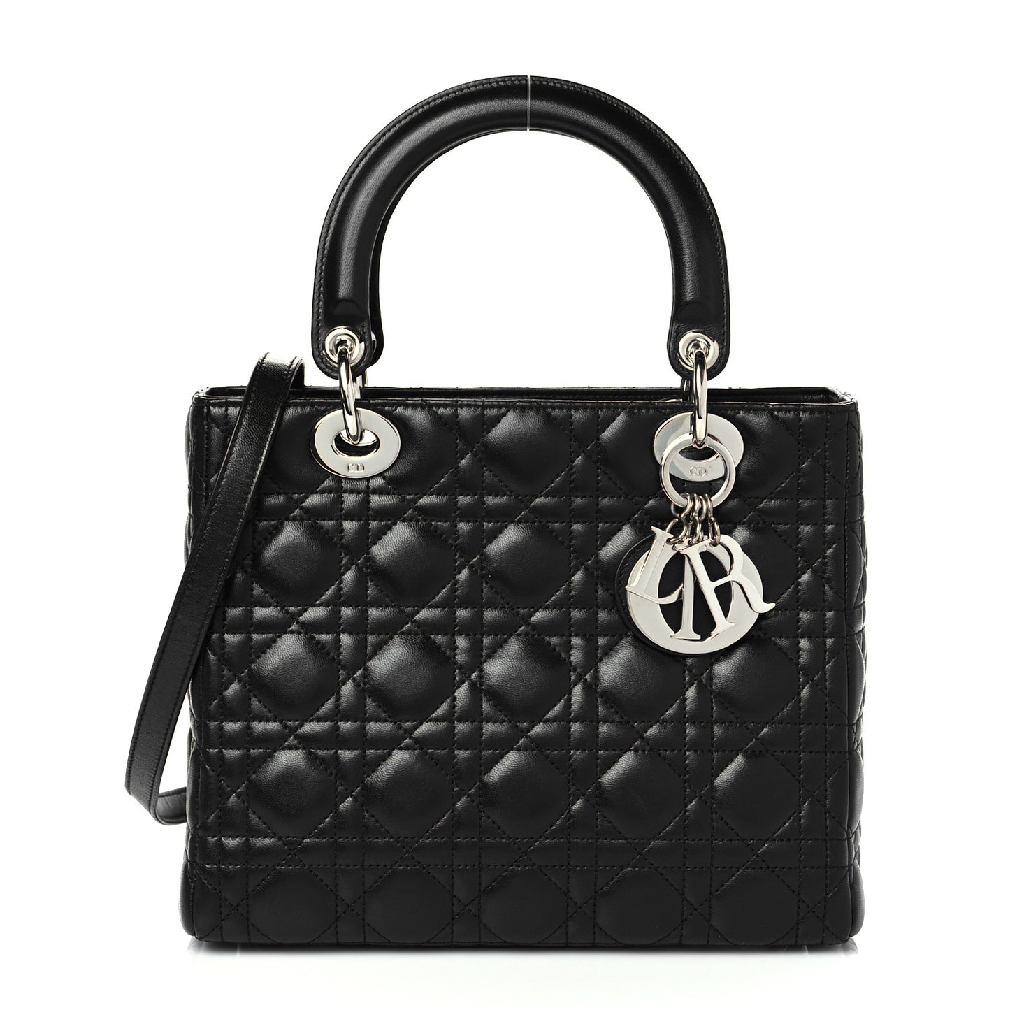 Lambskin Cannage Medium Lady Dior Black