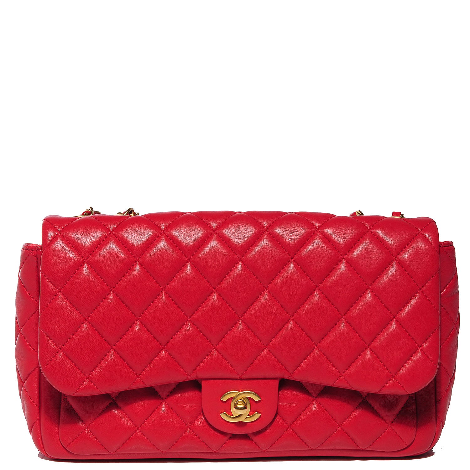 Chanel Lambskin Quilted Now and Forever Large Flap Red 1 of 10