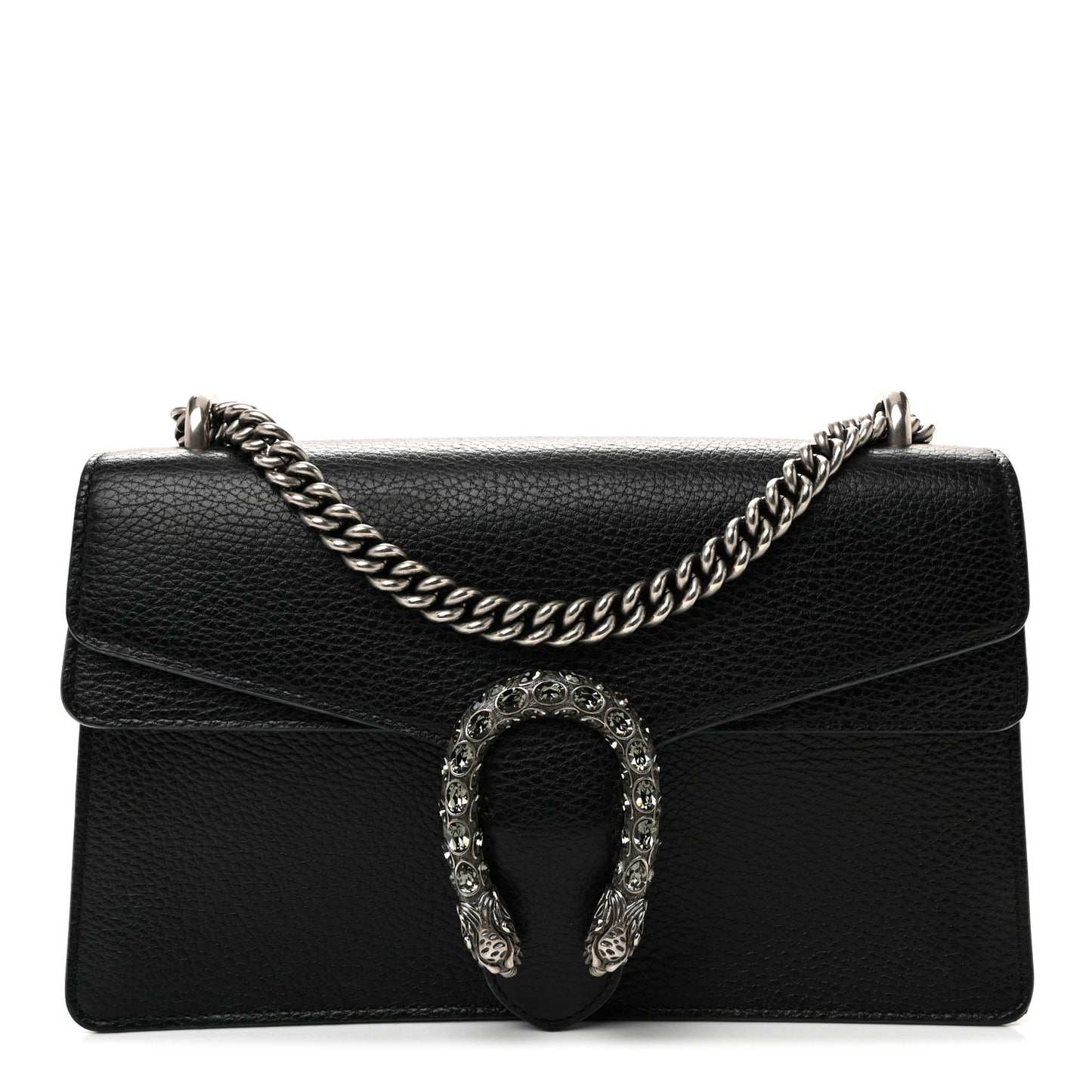 Pebbled Calfskin Small Dionysus Shoulder Bag Black