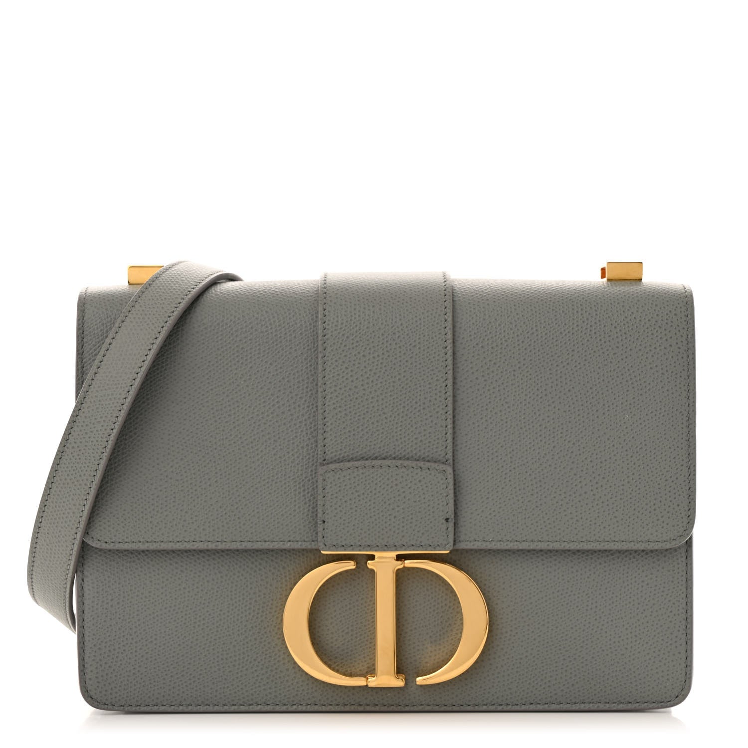 Christian Dior Grained Calfskin 30 Montaigne Flap Bag Grey 1 of 12