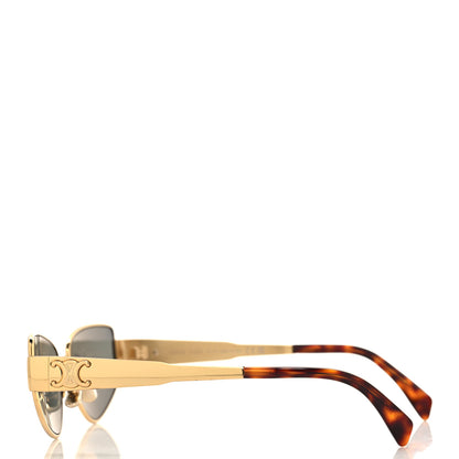 Celine Metal Triomphe Cat Eye Sunglasses CL40293U Gold Green 3 of 7