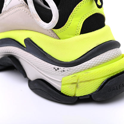 Balenciaga Fabric Mesh Womens Triple S Sneakers 39 Grey Black Jaune Fluo 13 of 17