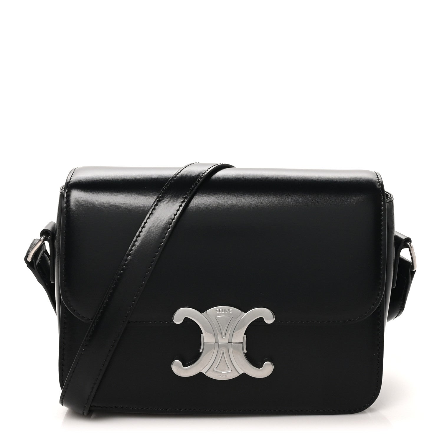 Celine Shiny Calfskin Teen Triomphe Black 1 of 9
