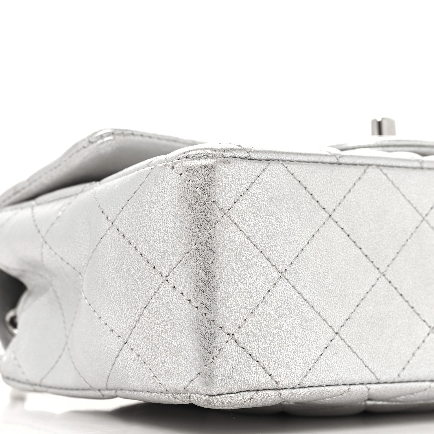 Chanel Metallic Lambskin Quilted Mini Rectangular Flap Silver 9 of 11