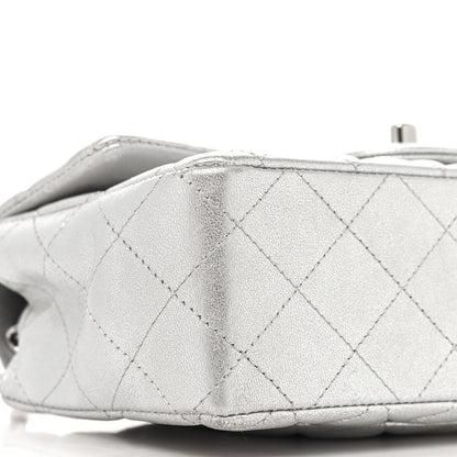 Chanel Metallic Lambskin Quilted Mini Rectangular Flap Silver 9 of 11