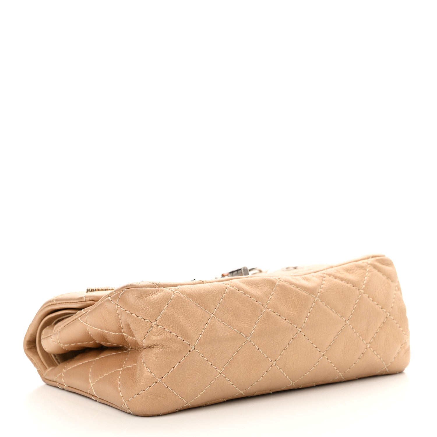 Chanel Metallic Calfskin Quilted Lucky Charms 2.55 Reissue 224 Flap Gold 4 of 14