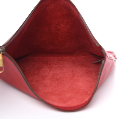 Gucci Pebbled Calfskin Medium Logo Portfolio Clutch Hibiscus Red 5 of 9