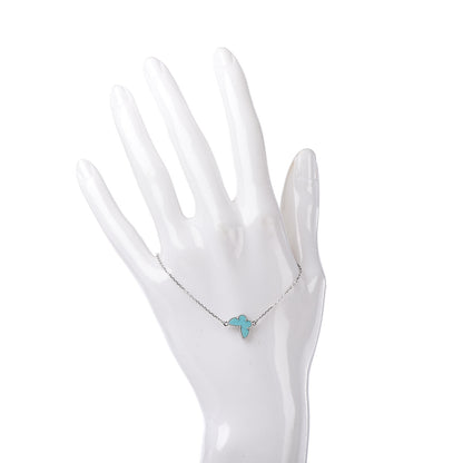 Van Cleef & Arpels 18K White Gold Turquoise Sweet Alhambra Butterfly Bracelet 2 of 7