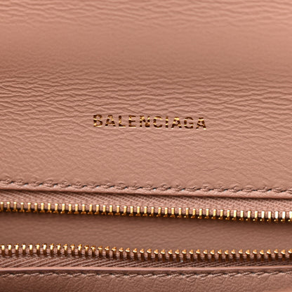 Balenciaga Shiny Calfskin Crocodile Embossed Small Hourglass Top Handle Bag Nude Beige 6 of 12