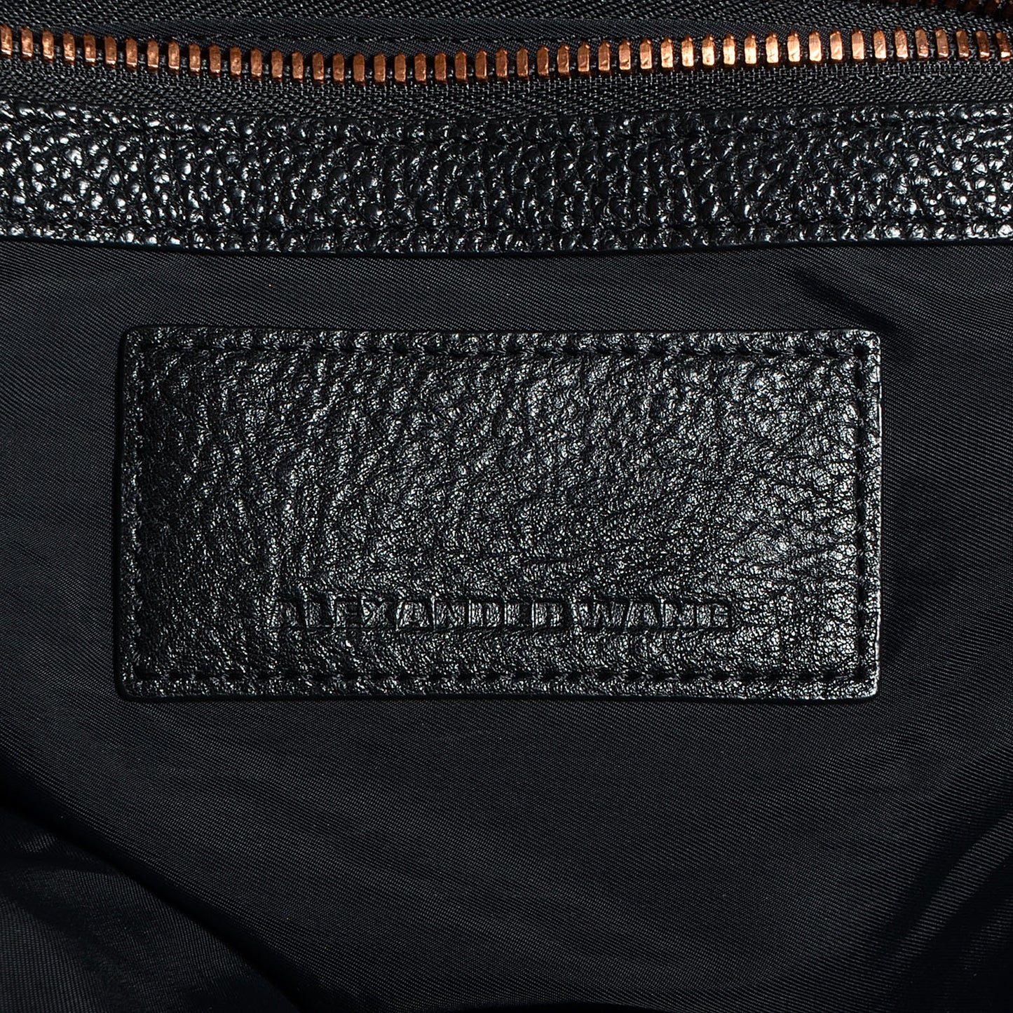 Pebbled Leather Large Emile Black with Rose Gold Hardware