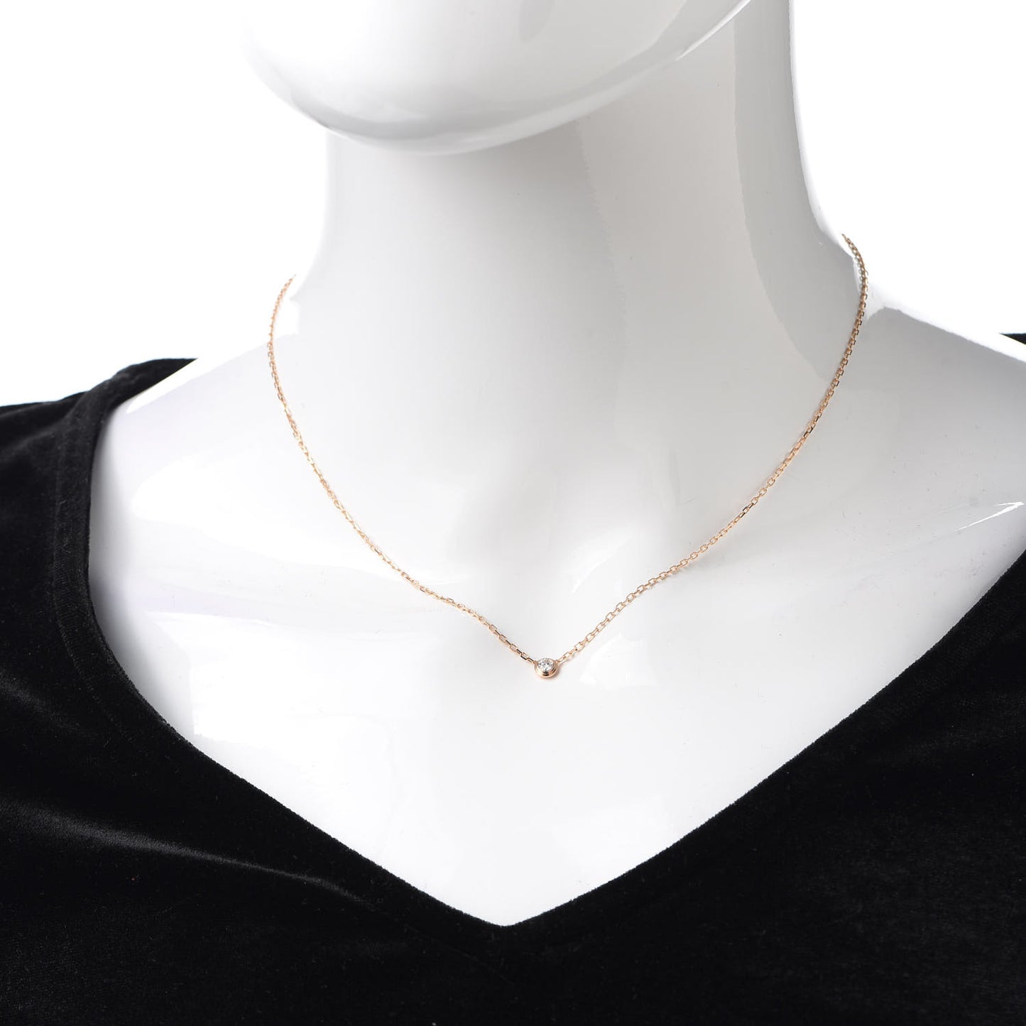 18K Pink Gold Diamond SM D'Amour Pendant Necklace