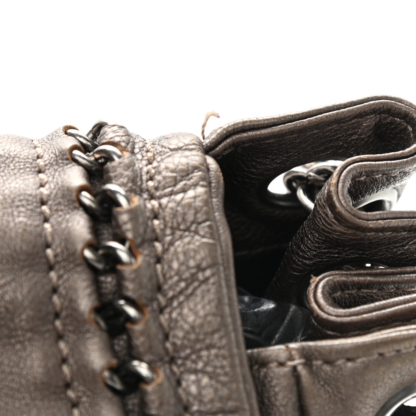 Metallic Deerskin Luxe Ligne Flap Bronze