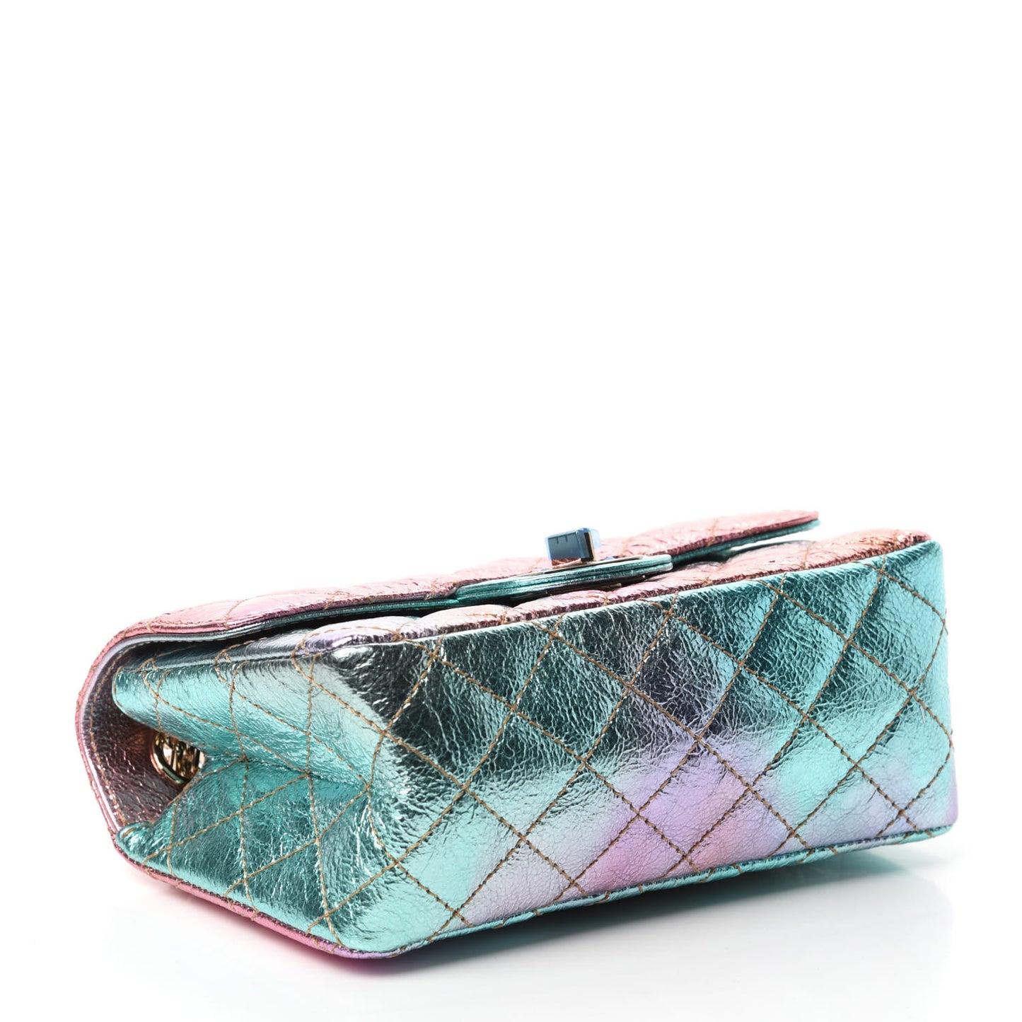 Metallic Goatskin Quilted Mini 2.55 Reissue Flap Multicolor