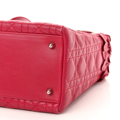 Christian Dior Lambskin Cannage Bow Medium Lady Dior Fuchsia 10 of 13