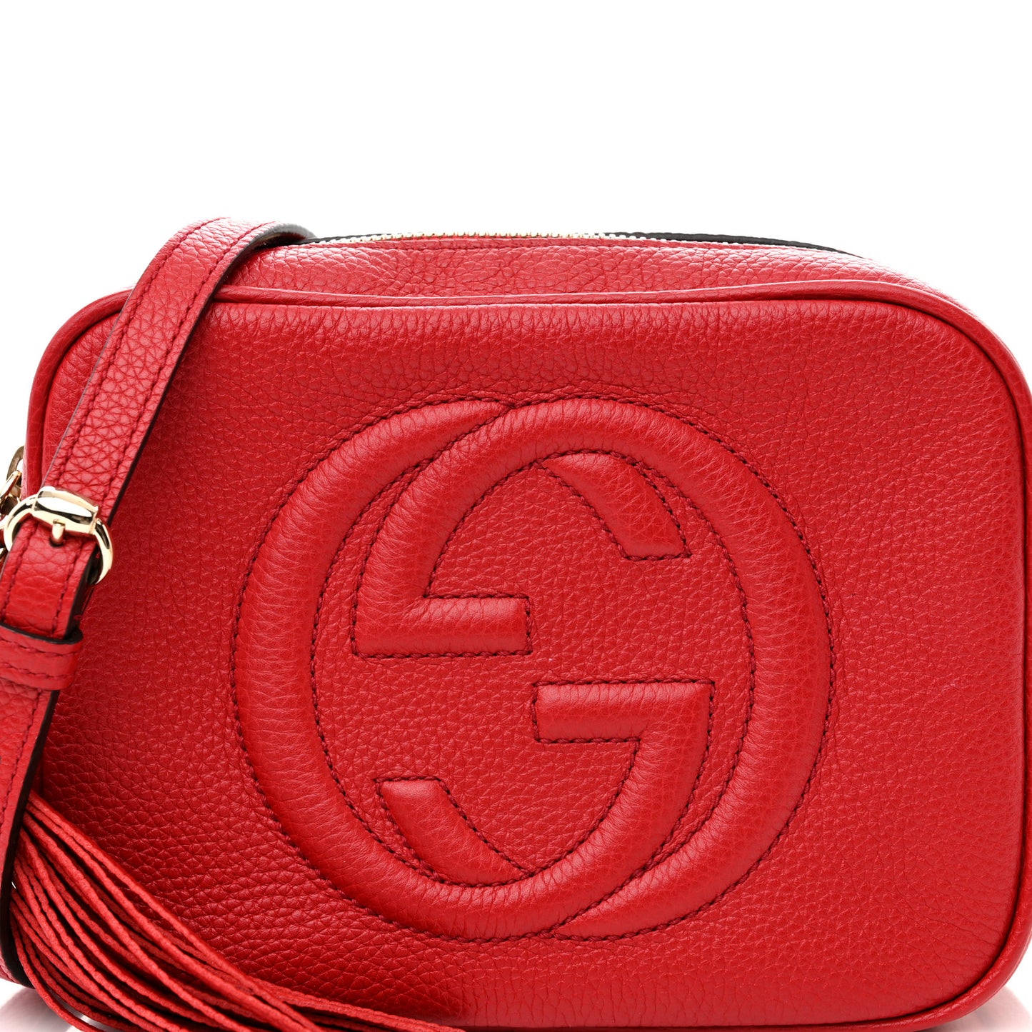 Pebbled Calfskin Small Soho Disco Bag Tabasco Red
