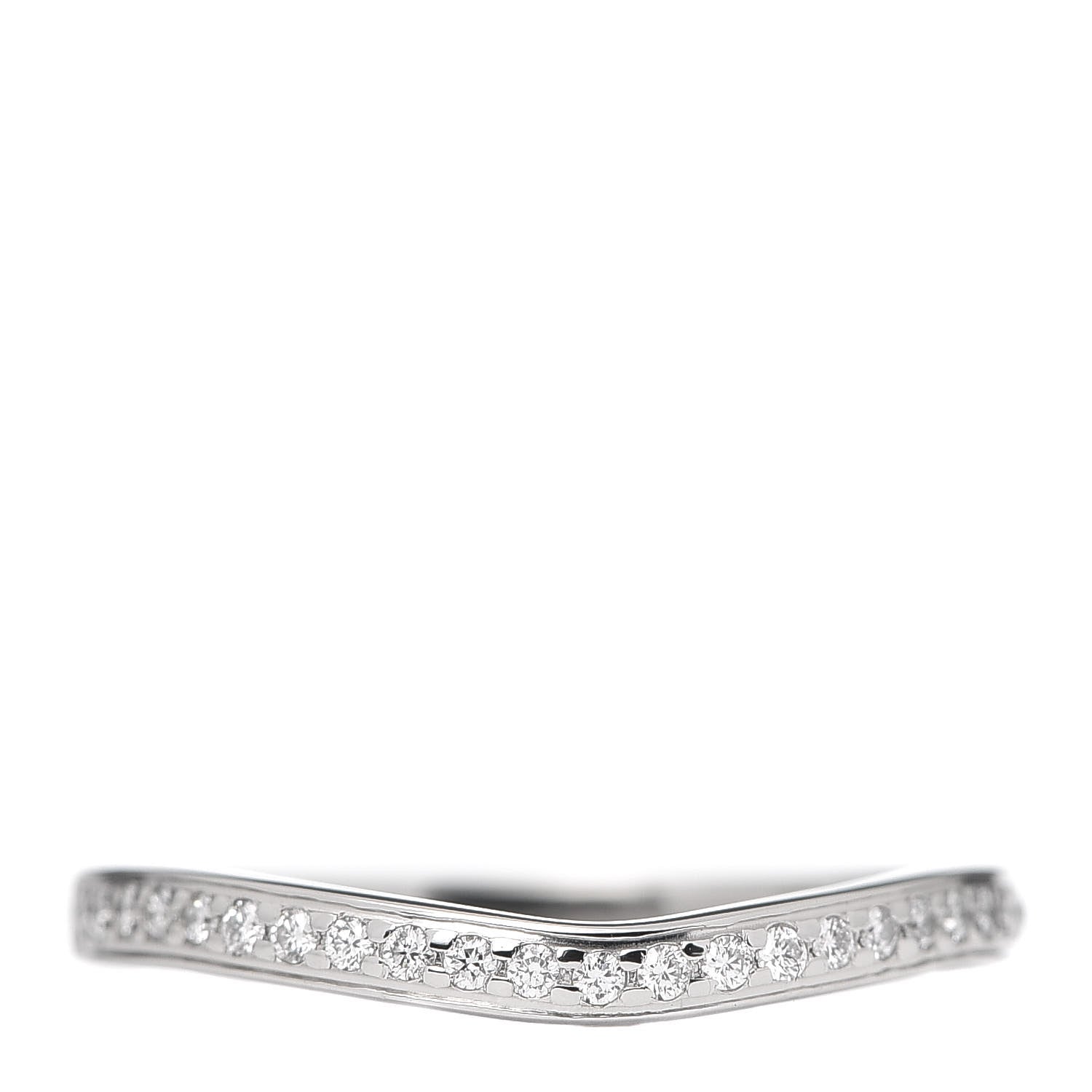 Cartier Platinum Diamond Ballerine Wedding Band Ring 49 4.75 1 of 6