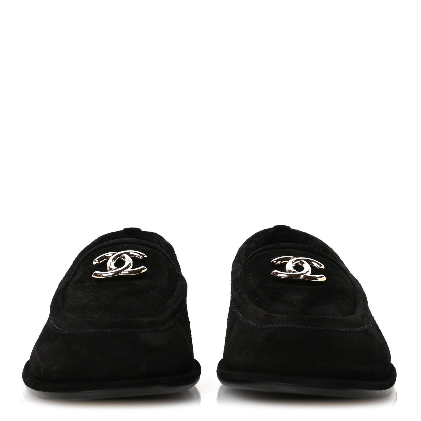 Suede Calfskin CC Mocassins 39 Black